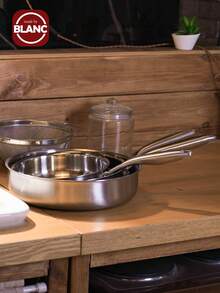 High-Quality Tri-Ply Stainless Steel Frying Pan, Deep Frying Pan, Skillet, Induction Cooking Pan, Dishwasher And Oven Friendly, Fast & Even Heat, Heavy Duty And Detachable Handle