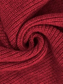 Lyxana Women's Dark Red Autumn Casual Lounge Knit Two Pieces Set,Unique Niche Cross Long Sleeve Knit Sweater Top&Striped Wide-Leg Pants,Loose Design Sense - Multicolor - View 4