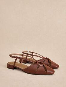 Rosivie Women's Circular Link Buckle Design Gladiator Sandals Valentine's Day