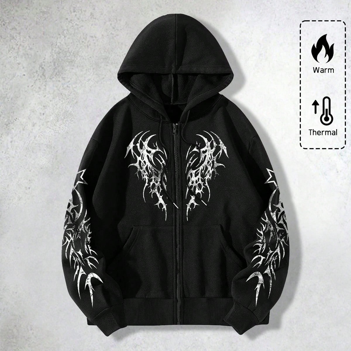 Sudadera con capucha casual de hombre con estampado de color contrastante, de primavera, casual, de manga larga, de otoño/invierno, estilo Y2K