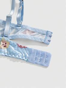 Teletubbies X ROMWE Women's Cartoon Graphic Triangle Cup Bra And Panty Set - Baby Blue - View 4