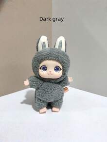 1个迷你乙烯基材质（非毛绒填充）柔软钥匙扣兔子造型吊坠，适合复活节礼物、派对装饰，可爱时尚配饰 - 彩色 - 查看 8