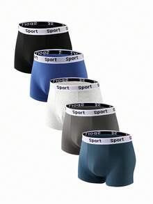 5pcs/Pack Solid Color Comfortable Soft Boxer Briefs For Teenage Boys,Best Christmas Gifts For Kids ,Comfortable And Soft Lingerie Sets