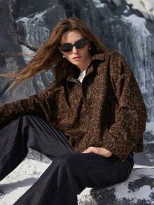 Aveloria Modichic Áo khoác da lộn họa tiết da báo thời trang dành cho người đi làm - Nhiều màu - Xem 3