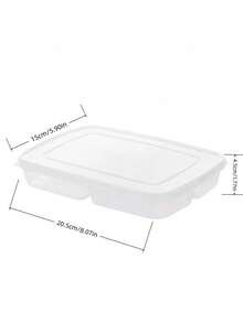 1个白色PP多格食品收纳盒，适用于厨房 - 透明色 - 查看 2