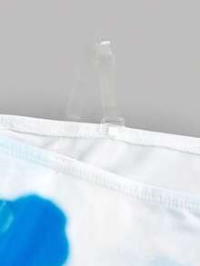 Firerie Kids Firerie Kids 少女蓝色碎花不对称褶皱长款连衣裙，适合夏季穿着，新款设计，度假装扮，优雅的褶皱腰身修身针织长裙，适合情人节派对、返校季、聚会等场合。 - 藍色 - 查看 3