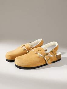 Solecia Women's Thick Sole Slip-On Mule Shoes, Closed Toe, Casual Loafers For Spring & Autumn For Christmas - Yellow - View 2
