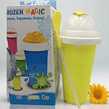 1pc - Make Your Own Smoothie Cup, Quick Iced Milkshake For Summer, Magic Smoothie Cup, Magic Slush Cup With Lid And Straw, Portable Smoothie Squeeze Cup, Double Silicone DIY Magic Smoothie Maker Squeeze Cup For Juice, Soda, Milk And Ice Cream, Gift - Multicolor - Ver 13