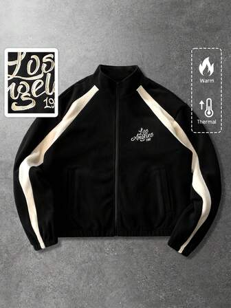 Street Life Unisex Patchwork Thick Jacket, Suitable For Autumn/Winter Everyday Wear