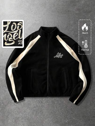 Street Life Unisex Patchwork Thick Jacket, Suitable For Autumn/Winter Everyday Wear