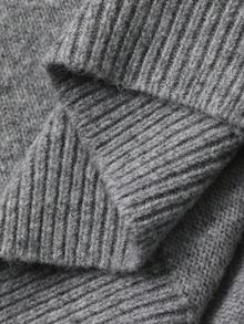 DAZY Jersey de cuello alto informal para mujer - Gris - Ver 6