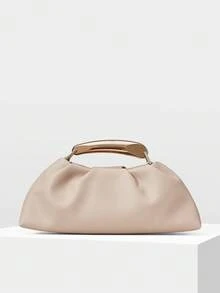 MOTF PREMIUM PU LEATHER BEADED TOP HANDLE BAG - Apricot - View 2