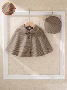Souflis Souflis 女婴法式复古格子大衣，配同款格子贝雷帽，适合聚会、郊游和上学穿着。 - 彩色 - 查看 1
