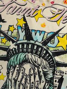 ROMWE MEN Street Life 男女款休闲长袖印花T恤 - 杏色 - 查看 4