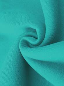 Manfinity Homme 男士标语印花袋鼠口袋落肩连帽衫，秋季款，长袖上衣 - 薄荷藍 - 查看 4