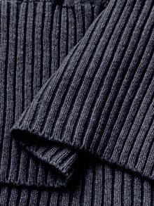 NU&NOW Plus Size Women Solid Color Off Shoulder Cable Knit Pullover Sweater - Dark Grey - View 6