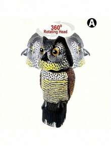 SHEIN 1个旋转头猫头鹰稻草人，塑料驱鸟器，户外害虫防治设计花园保护器，户外装饰品，防松鼠和老鼠！非常适合您的花园、门廊或阳台 - 彩色 - 查看 12