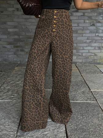 DAZY Damen-Jeans mit hohem Bund, lockerer Passform und Used-Look, lang geschnitten