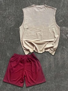 Manfinity Homme Herren Lässiges Oberteil Set, angesagtes INS Set, vielseitig einsetzbar, geeignet für Sportbekleidung, Schulanfangs-Outfits und Freundesgeschenke.