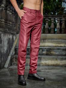 Manfinity Roughcore Men's Solid Color Casual Pants