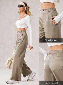 OutZeal 女士弹力防撕裂直筒户外休闲裤 - 卡其色 - 查看 3