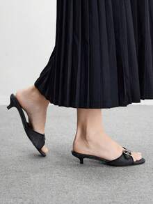 CUCCOO BIZCHIC Modische, vielseitige minimalistische Damen Sandaletten mit Absatz - Schwarz - Übersicht 8