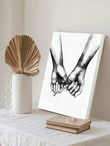 3Pcs/Set Hand In Hand Sweet Love Minimalist Home Decoration Wall Art Poster Canvas Print For Living Room Bedroom 3 Sizes Gifts Birthday Graduation - Multicolor - View 17