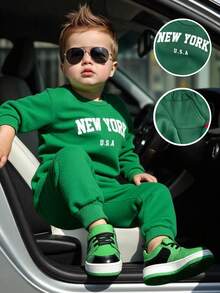 Sudadera unisex de cuello redondo con forro polar grueso, de estilo deportivo casual, verde, elegante y versátil, adecuada para primavera, otoño e invierno, y también para Navidad