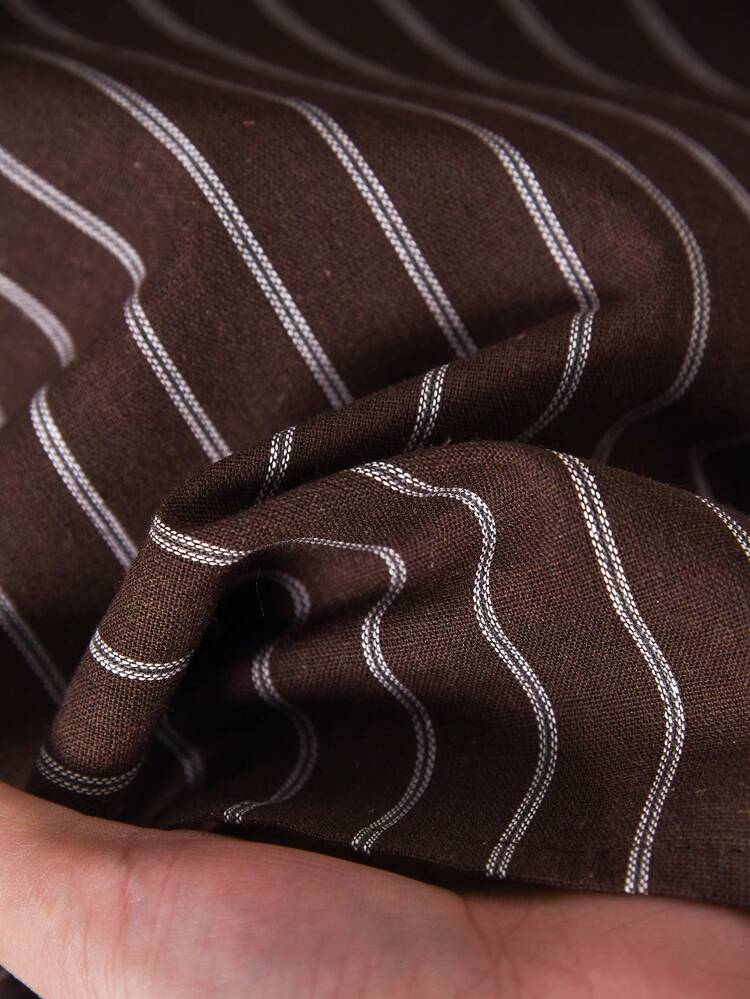 Women's Striped V-Neck Long Sleeve Casual Pocket Textured Shirt  Winter Clothes For Women