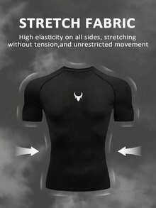 Manfinity Sport Corelite 3pcs Men's Raglan Short Sleeve Casual Fitness Sports T-Shirts Compression Shirts Compression Tops Gym Compression Shirt Gym Shirts Pack Gym Shirt Set Fitted Shirt Crew Neck Compression Shirt Men - Black - View 3