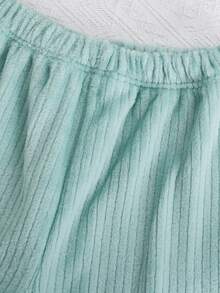 Girls Pajamas Set, Lotus Root Pink, Heart Embroidery, Long Sleeve Top And Long Pants, Sleepwear For Tween Girl - Olive Green - View 7