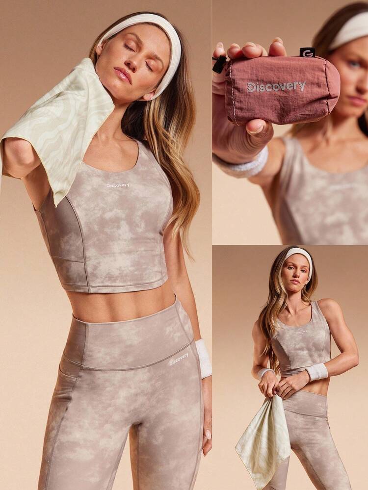 GLOWMODE X Discovery Don't Sweat It Quick-Dry Sweat-Wicking Pattern Print Towel With Pouch Hiking Running Outdoor Workout Active