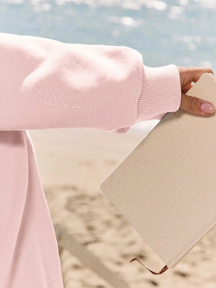 Sudadera con capucha de felpa suave y acogedora con bolsillo bordado, de peso pesado, para otoño e invierno, para uso diario y casual al aire libre