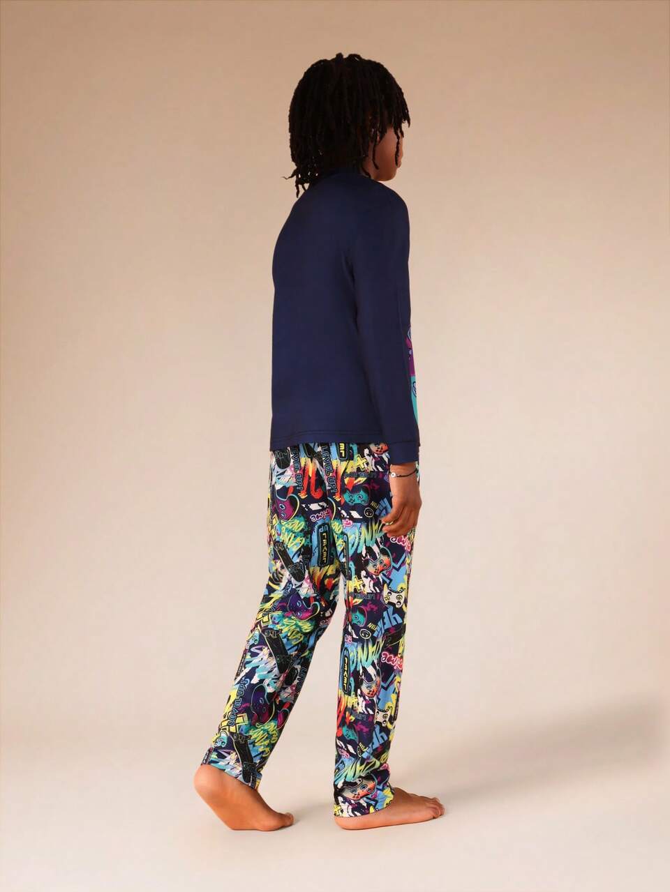Gaming-Pyjama-Set mit Cartoon-Hose