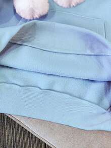 Resyla 女士秋冬新款高端简约抓绒卫衣，女士秋季服装 - 藍色 - 查看 4