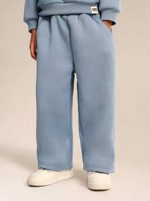 SUMWON Ensemble sweat-shirt à capuche et pantalon de jogging pour garçons avec capuche et poche centrale - Bleu azur - Voir 4