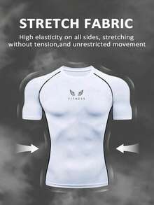 Manfinity Sport Corelite 3pcs Men's Raglan Short Sleeve Casual Fitness Sports T-Shirts Compression Shirts Compression Tops Gym Compression Shirt Gym Shirts Pack Gym Shirt Set Fitted Shirt Crew Neck Compression Shirt Men - Black - View 7