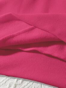 EMERY ROSE 女士圣诞快乐亮丽圣诞树印花卫衣，新年服装 - 玫紅色 - 查看 5