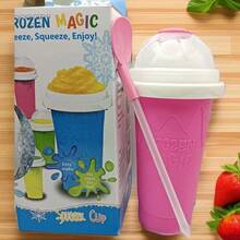1pc - Make Your Own Smoothie Cup, Quick Iced Milkshake For Summer, Magic Smoothie Cup, Magic Slush Cup With Lid And Straw, Portable Smoothie Squeeze Cup, Double Silicone DIY Magic Smoothie Maker Squeeze Cup For Juice, Soda, Milk And Ice Cream, Gift - Multicolor - Ver 16