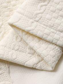 DAZY Textured Fabric Graphic Crew Neck Beige Men's T-Shirt, Autumn - Beige - View 5