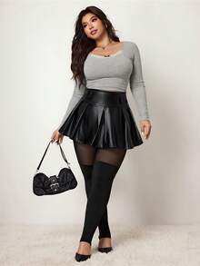 Enliva Quần tất Curve Plus Size Thu/Đông dành cho nữ cỡ lớn, quần tất lưới cao cổ chống trượt màu đen, mặc thường ngày, đơn giản và thời trang, quần tất xuân hè dành cho nữ, dành cho dáng người quả táo tròn - màu đen - Xem 7