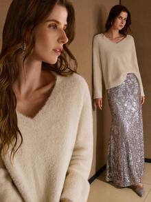 MOTF PREMIUM V领套头衫