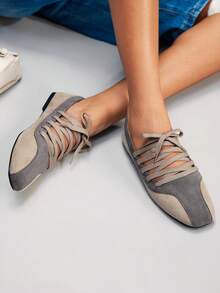 CUCCOO GRLICON 女式系带平底乐福鞋，Y2K 朋克摇滚摩托车风格 - 彩色 - 查看 6