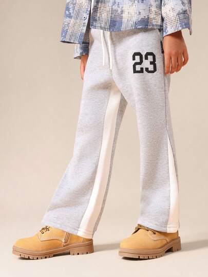 SUMWON Boys Flare Leg Sweatpants With Number Print And Side Stripe Detail For Casual Comfort