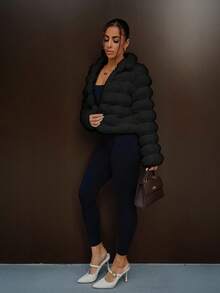 SAYEHFBABY Chất rắn Mở Mặt trước 	
Fuzzy áo - màu đen - Xem 5