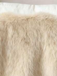 Chaleco con forro de piel sintética con estampado de leopardo de moda para niña preadolescente, otoño/invierno - Caqui - Ver 4