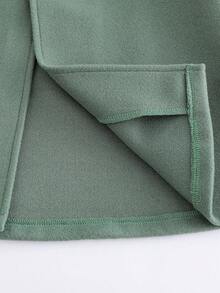 SHEIN Elladie kids 女婴优雅简约蝴蝶结外套和帽子套装，秋冬款 - 綠色 - 查看 7