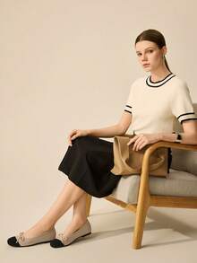 CUCCOO BASICS 女士时尚玛丽珍圆头平底鞋 - 黑色 - 查看 7