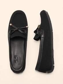 CUCCOO BASICS Women's Comfortable Flat Loafer Shoes For Christmas - Black - View 6