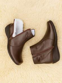 Women Ankle Boots & Booties - Coffee Brown - View 3